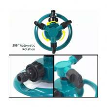 Automatic Rotating Garden Nozzle Water Sprinkler - Green - View 7
