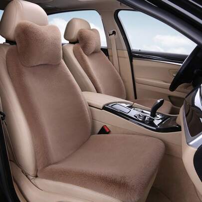 1pc Almofada de assento de carro inverno longo pelúcia almofada de assento confortável e quente capa de assento de carro encosto curto longo pelúcia almofada de assento traseiro