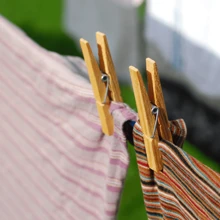 KIT 60 Medium Wooden Clothes Pegs With Stainless Spring, 5 DOZEN WOODEN PEGS - Màu be - Xem 4