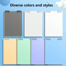 A5/B5 Flip Up Loose-Leaf Notebook,60 Sheets,Detachable Horizontal Line Inner Page Notepad,Waterproof PP Cover,Office And School Supplies - Retro Color - View 2