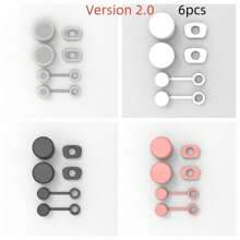 6 个硅胶防溢盖、吸管盖、盖子、密封件适用于 40 盎司和 30 盎司的玻璃杯，包括吸管盖、防漏密封和防溢盖（适合 1.0 和 2.0 盖子，透明、粉色、白色、黑色） - 彩色 - 查看 4