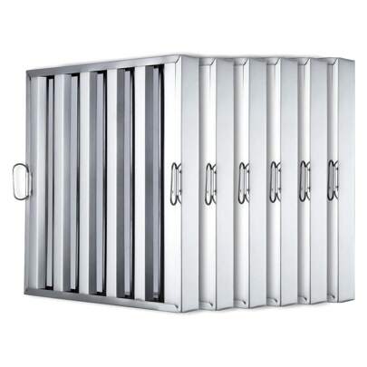 Commerical Hood Filters 19.5W X 15.5H Inch, 430 Stainless Steel 5 Grooves, Range Hood Filters For Restaurant Kitchen Exhaust Hoods, Pack Of 6
