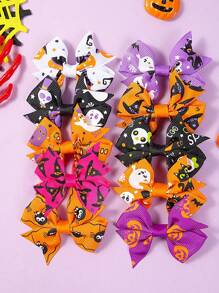 10/20pcs Halloween Bows Hair Clips Decorative Hair Accessories For Girls(Random Color) - Multicolor - View 14