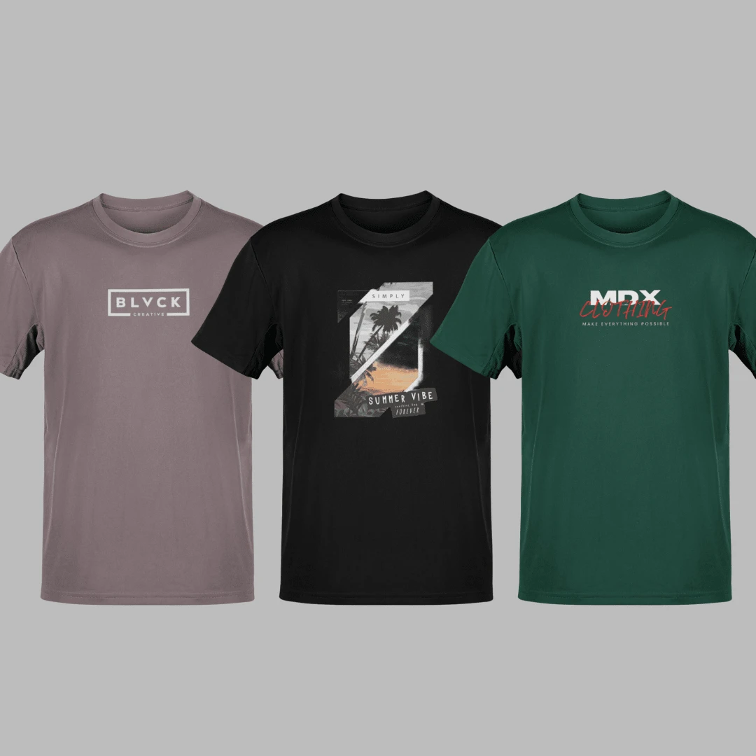 Kit 3 Shirts T-Shirts S To GG Yarn 30.1 Premium - 彩色 - 查看 1