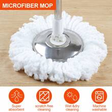 360° Spinning Mop Bucket, 3 Washable Microfiber Pads, Adjustable Stainless Steel Handle, Easy Moving With Wheels For Floor Cleanning - 黑色 - 查看 3
