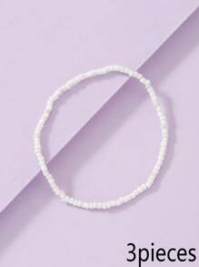 1 pezzo Cavigliera della moda semplice e elegante signora perline elastico