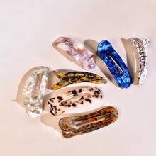 1 件超大女士醋酸纤维镂空发夹，防滑鳄鱼皮发夹，时尚优雅的海滩风格礼物，休闲 - 彩色 - 查看 8