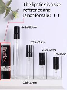 1PC/6pcs 3ml/5ml/10ml迷你透明玻璃可再填充雾化器喷雾旅行香水瓶保湿空瓶适用于派对便携式化妆工具（亮面黑色） - 黑色 - 查看 3
