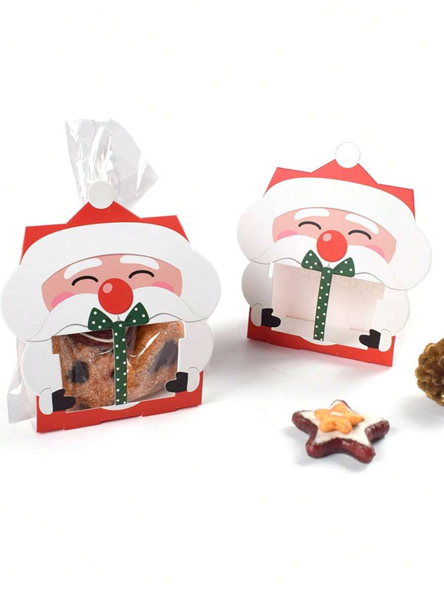 8/16 件装圣诞圣诞老人饼干袋糖果盒牛轧糖礼品包装用品圣诞新年派对装饰 - 彩色 - 查看 1