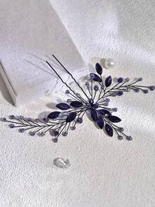 Phụ kiện trang trí tóc thủ công truyền thống Trung Quốc màu tím dành cho phụ nữ - Màu tím - Xem 7