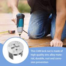 Bộ 120 đai ốc khóa cam bằng hợp kim kẽm, khóa cam cho đồ nội thất chắc chắn, kết nối khóa cam, lắp khóa cam bánh xe lệch tâm cho hầu hết các tủ đồ nội thất - Bạc - Xem 4