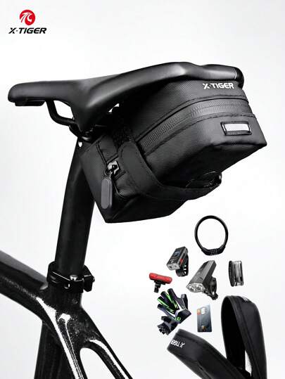 X-TIGER Bicycle Saddle Bag Small Waterproof Storage Rear Tail Bag Accessories Kit Tool Reflective Mountain Road Bicycle Bag Cycling Equipment