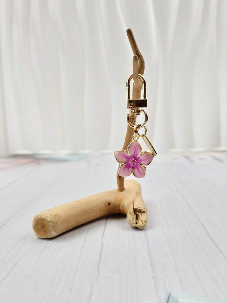 HAILIAN 1pc Alloy Sakura Flower Keychain Lightweight And Elegant