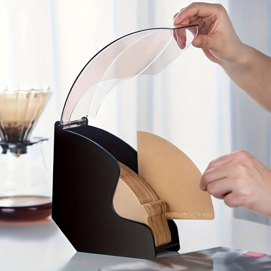 Coffee Filter Holder Storage Box, V60 FanShaped Paper Filter Organizer