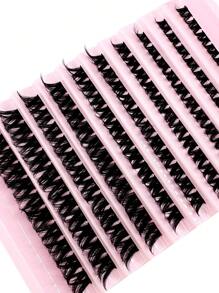 8-16mm D-Curl Fluffy 3D Segmented False Eyelashes DIY Natural Individual Lashes Makeup Tools, Soft & Natural, Easy To Use Lash Clusters, Individual Lashes - Black - View 7