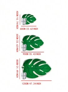 Tropical Leaf Shaped Anti-slip Rug - Multicolor - View 2