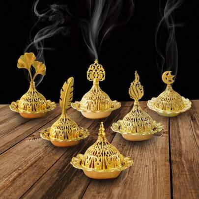 1件/套 复古阿拉伯风格金属香炉，倒流香炉，接灰器，桌面装饰，家居装饰，乔迁礼物，创意香薰