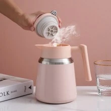 1100ML/37oz 不锈钢真空咖啡壶，家用大容量带按钮保温瓶，返校