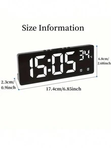 1 pieza Reloj despertador digital con control de voz, temperatura, doble alarma, modo nocturno y repetición - 5 niveles de brillo - 12/24h - función anti-perturbación - sin batería incluida, decoración del hogar, regalos de decoración de habitación, reloj digital para cumpleaños, graduación, decoración de dormitorio, decoración de dormitorio, de vuelta a la escuela, decoración escolar, sorpresa escolar, útiles escolares
