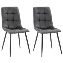 CorLiving Nash Velvet Side Chair With Legs - 中灰色 - 查看 1