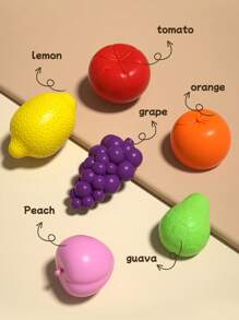 1مجموعة ألعاب مهارات حركية دقيقة ألوان الطيف للأطفال الصغار لتكديس الفاكهة والإمساك بها، لون عشوائي