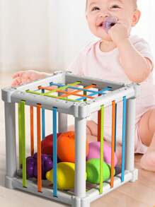 1مجموعة ألعاب مهارات حركية دقيقة ألوان الطيف للأطفال الصغار لتكديس الفاكهة والإمساك بها، لون عشوائي