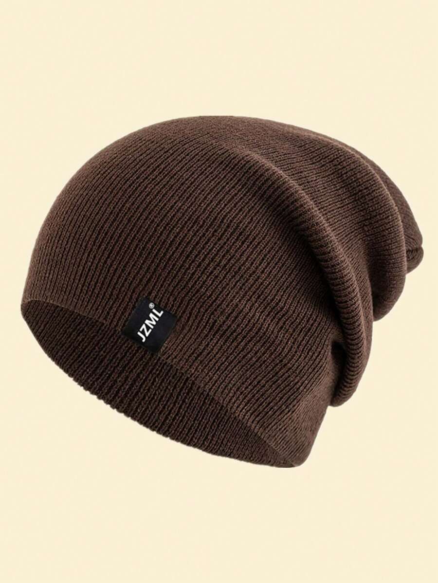 JZML 1pc Unisex Letter Label Decor Beanie Halloween - Coffee - View 1