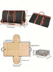 1 件旅行服装袋、随身服装袋、3 合 1 挂式手提箱套装周末旅行袋、可折叠服装袋、旅行服装袋、2 合 1 可折叠 PU 皮革行李袋、2 件套带洗漱包、可转换服装袋带肩带、挂式手提箱套装旅行袋健身包大包过夜包运动包学校包度假包透明洗漱包颜色随机 - 彩色 - 查看 10