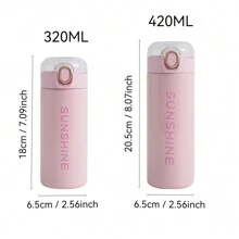 1 pièce Gobelet isotherme de 420 ml/14,2 oz avec paille, tasse de voiture pois, bouteille en acier inoxydable à double paroi, couvercle anti-fuite, portable pour boissons chaudes et froides en extérieur, retour à l'école - Multicolore - View 2