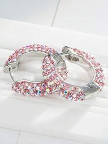 Hoa tai vòng bạc Sterling 925 dành cho nữ, quà tặng thời trang đính pha lê 15mm - 35mm - vòng khuyên tai - Xem 5