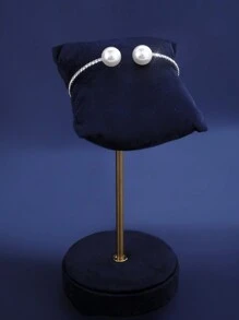 （1条项链+1对耳环+1条手链）可调节项链、手链和耳环首饰套装 - 新娘的理想礼物，时尚、优雅、复古的配饰，适合女性休闲装、派对或节日服装。 - 金色 - 查看 4