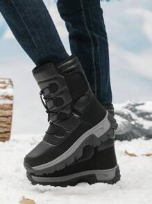 Botas de nieve acolchadas cálidas para hombre nuevas para 2024, botas de invierno de caña alta, botas de motociclista de invierno para exteriores, botas de senderismo antideslizantes para exteriores para hombre, botas del desierto cálidas para hombre con chaqueta acolchada