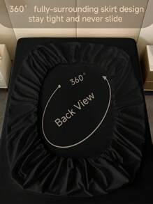 2/3pcs Solid Color Fitted Sheet Set, Bedding Set, Fitted Sheet Set, Bed Cover Set, Mattress Protector Set, Soft & Comfortable Bedroom Bedding, Deep Pocket Breathable Mattress Cover Set, Durable & Breathable Home Decor, Fits Various Bed Sizes - King, Queen, Double, Single, Includes 1/2 Pillowcase(S), Machine Washable - Black - View 5