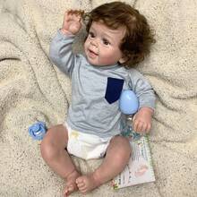 1 Búp bê vải Yannick Baby Reborn 22 inch giống như búp bê sơ sinh với trang phục và phụ kiện làm quà tặng sinh nhật và Giáng sinh cho trẻ em - Nhiều màu - Xem 8