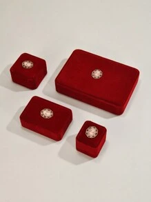 1~4psc Exquisite Red Jewelry Packaging Gift Box For Jewelry Storage Displays, Earrings, Necklaces And Ring Gift Boxes - Red Jewelry Box - View 13