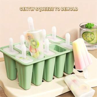 Popsicle Molds 10 Pieces Silicone Ice Pop Molds Reusable Ice Cream Mold Easy Release Popsicle Maker With Silicone 3D Mold