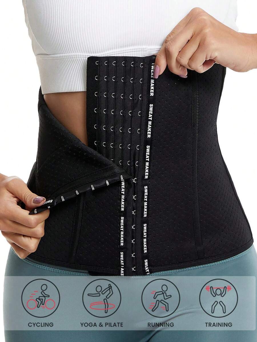 Sports Outdoor 1pc Letter Graphic Synthetic Rubber Breathable Fitness Waist Belt Shapewear Waist Trainer Corset Gym Accessories