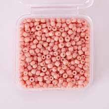 1 盒玻璃纯色种子珠 3 毫米约 800 颗多色烤漆串珠材料 DIY 手链项链耳环配件