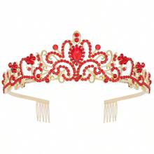 1 chiếc vương miện Tiara dành cho phụ nữ, vương miện cho công chúa, vương miện cho tiệc sinh nhật, tiệc Halloween, cô dâu, nữ hoàng, tiệc độc thân bằng pha lê, tiệc sinh nhật, tiệc Giáng sinh, tiệc năm mới, vương miện, phụ kiện lược chải tóc, Giáng sinh - Nhiều màu - Xem 14