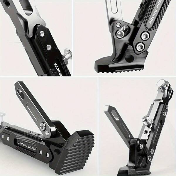1pc Multi-Color Adjustable CNC Aluminum Alloy Anti-Slip Motorcycle Kickstand Foot Side Stands For Motorbike, Off-Road Vehicle, Electric Bike, Moped, Motorcycle, Scooter - Universal Fit