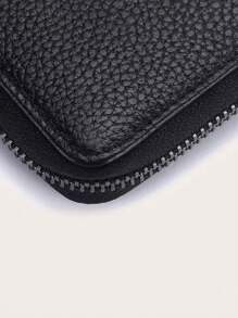 男士拉链式多卡位卡片收纳盒存储卡超薄轻便拉链便携式现金身份证卡片零钱袋生日礼物周年纪念情人节情侣大学生中学生男士礼品卡夹卡夹钱包名片夹信用卡夹照片卡夹男士迷你钱包卡片钱包 - 黑色 - 查看 7