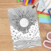 1pc 20-Page Abstract Space Scenes Coloring Book, Varied Patterns On Each Page - Multicolor - View 3