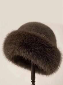 Warmer Fleece Ohrenschutz Fischerhut, Winter Winddichter Angelcap, modischer dicker einfarbiger lässiger eleganter bohemian Vintage Street-Style PET (Polyester) flauschiger Rand Warmer Winddichter Hut, Herbst Winter Halloween Halloween Deko