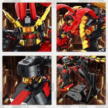 JMBricklayer 机甲机器人积木套装，孙悟空动作人物玩具，带灵活关节和武器，英雄战士中国风机甲模型收藏品展示，适合成人男孩女孩的圣诞礼物 - 彩色 - 查看 7