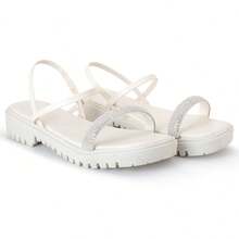 Women's Platform Sandal With Tractor  Glitter, Easy To Put On, Comfortable, New Release - 米色 - 查看 3