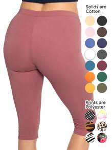 Women's Plus Size Knee-Length Capri Cotton Leggings | X-Large - 7X Adult - 淡紫色 - 查看 2