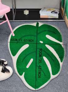 Tropical Leaf Shaped Anti-slip Rug - Multicolor - View 5