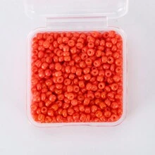 1 盒玻璃纯色种子珠 3 毫米约 800 颗多色烤漆串珠材料 DIY 手链项链耳环配件