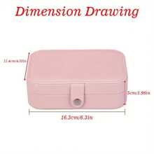 个性化生日花朵和十二生肖珠宝盒：矩形、拉链开合、多用途、皮革、十二生肖设计 - 送给妈妈、伴娘或生日的完美礼物 - 彩色 - 查看 6