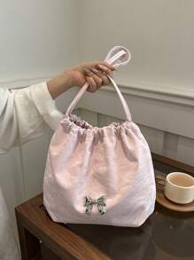 时尚韩版大容量百褶水桶托特包新款单肩包斜挎包 - 彩色 - 查看 2